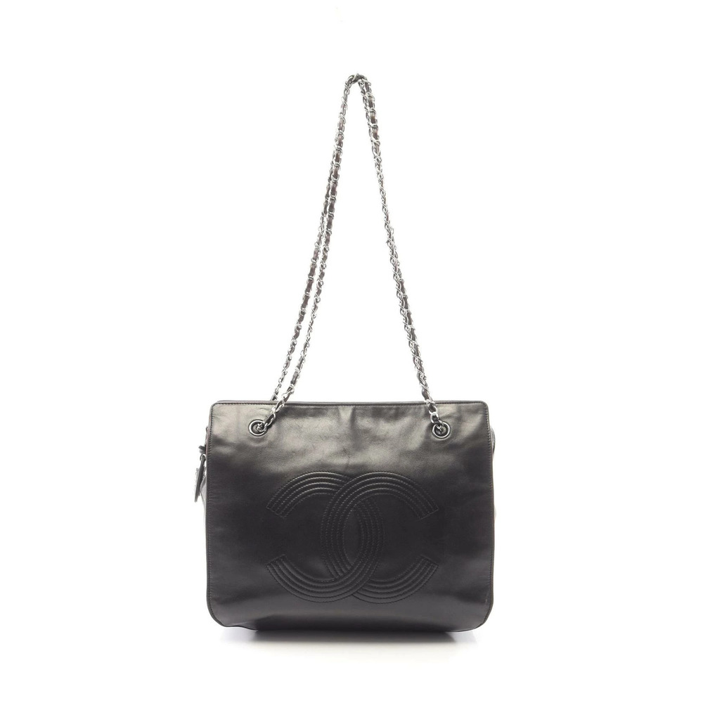Chanel Coco Mark Shoulder Bag Lambskin Sheepskin Black